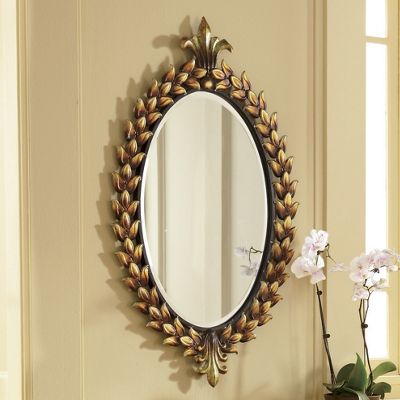 Mirror Burnished Fleur De Lis Wreath