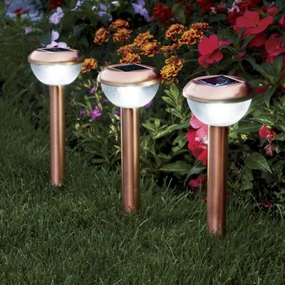 Set Of 3 Coppertone Solar Lights 1