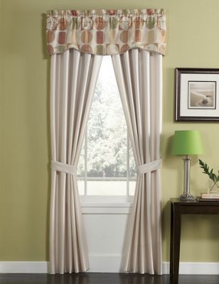 Circles Woven Jacquard Valance and Curtains