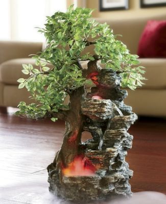 Fuente topiario con bonsai