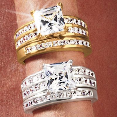 Square double Round Bridal Set