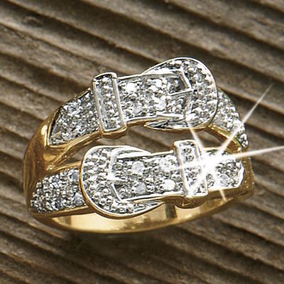 Diamond Double Buckle Ring