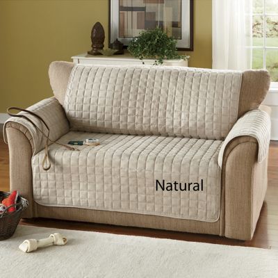 Box Quilted Faux Suede Furniture Covers