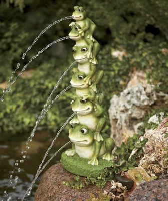 stacked frogs fountain