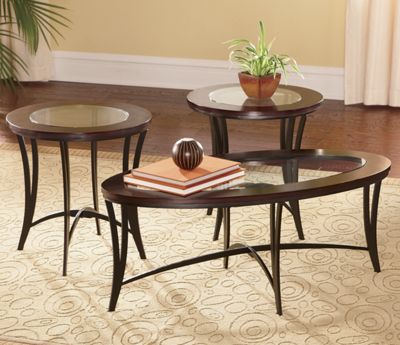 Set Of 3 Tables Oval And Round
