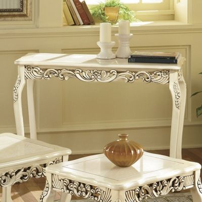 Carved Ivory Console Table