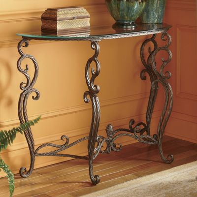 French Baroque Iron Console Table