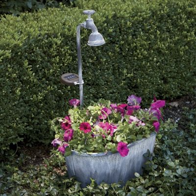 nostalgic solar faucet planter