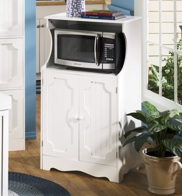 Microwave Cart White Country