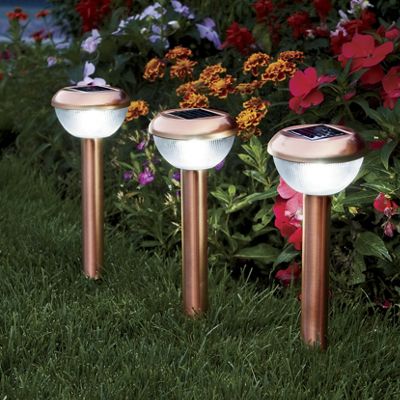 set of 3 coppertone solar lights 6