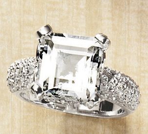 White Topaz Square Ring