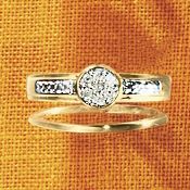 Round Diamond Cluster Bridal Set