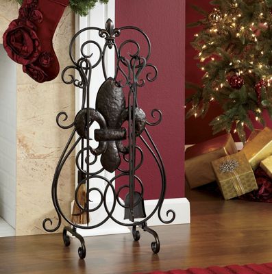 Fireplace Tools Fleur De Lis 5 Pc Set