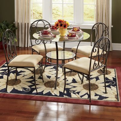 Dining Set Curved Metal 5 Piece