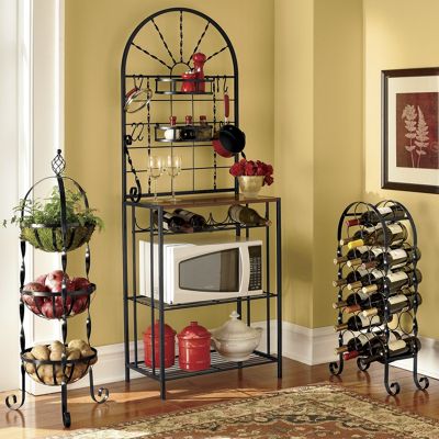 Twist Wine Rack Three tier Basket Rack And Bakers Rack