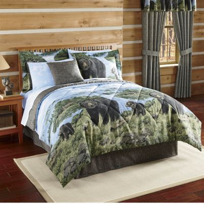 Black Bear Wilderness Complete Bedding Set and Window Treatments