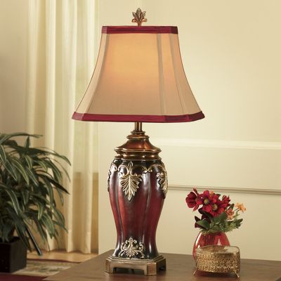 Dramatic Detail Burgundy Lamp