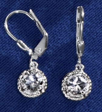 Earrings White Topaz Leverback