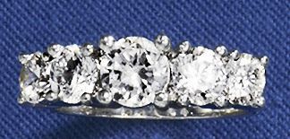 Ring White Topaz Five Stone