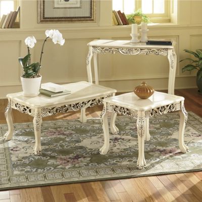Hand carved Baroque genuine Marble Top Tables