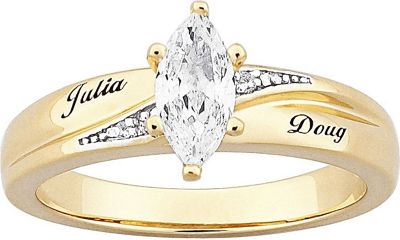Engagement Ring Marquise Cubic Zirconia