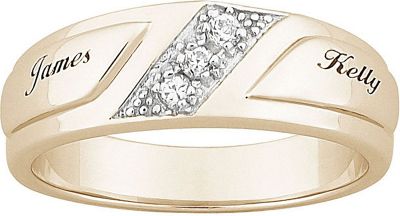 Ring 3 stone Cubic Zirconia