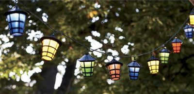 set of 20 multi colored solar lanterns