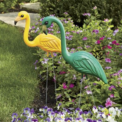 Green And Yellow Flamingo Set