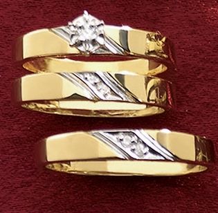 Hers and His Round Diamond Wedding Set