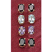 Oval Gemstone Post Earrings