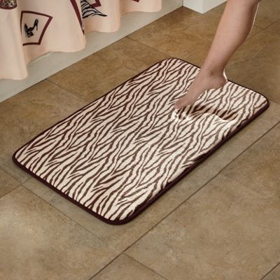 animal print memory foam bath mat