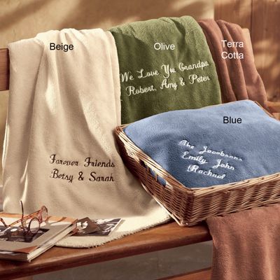 Personalized Microfiber Throw With Basket