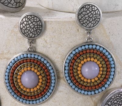 Post Earrings Multistrand Medallion Earrings