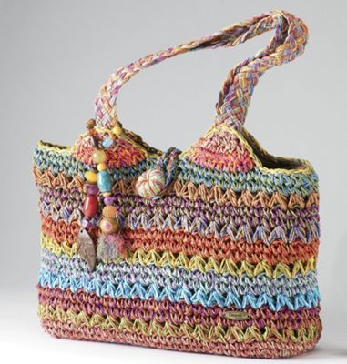 Bolsa tejida a crochet multicolor