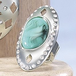 faux turquoise medallion stretch ring