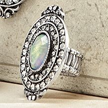 vintage silvertone stretch ring