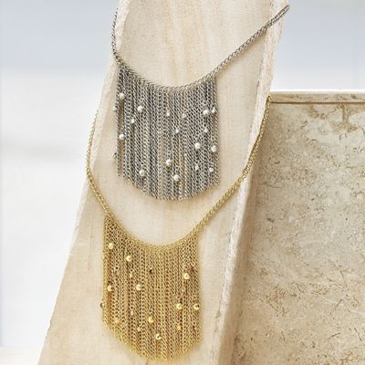 chain fringe crystal necklace