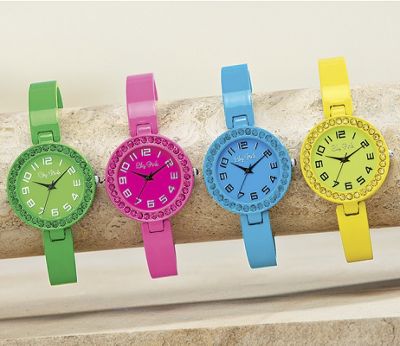 colorful hinged cuff watch