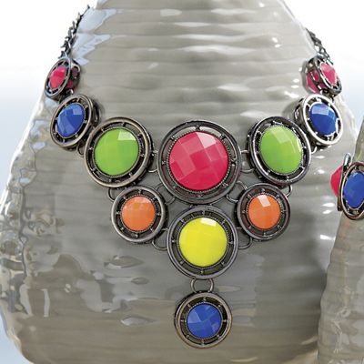 neon gunmetal necklace