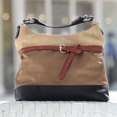 colorblock belted hobo