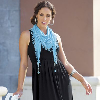 jeweled crochet scarf