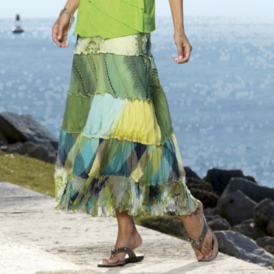 Patchwork Tiered Skirt