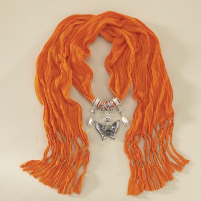 silvertone butterfly scarf