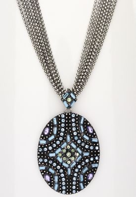 oval blue crystal pendant