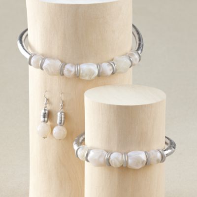 faux stone coil jewelry set