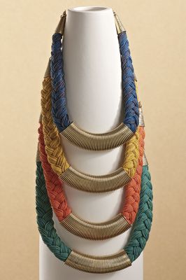 wire cord braided necklace