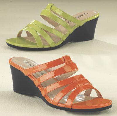 strappy patent slide by classique