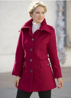 Wool Blend Knit Collar Jacket