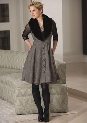 One Faux Fur Fun Vest  Dress