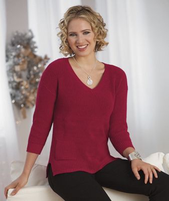 V neck Shaker Sweater